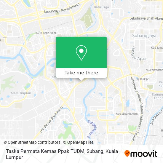 Peta Taska Permata Kemas Ppak TUDM, Subang