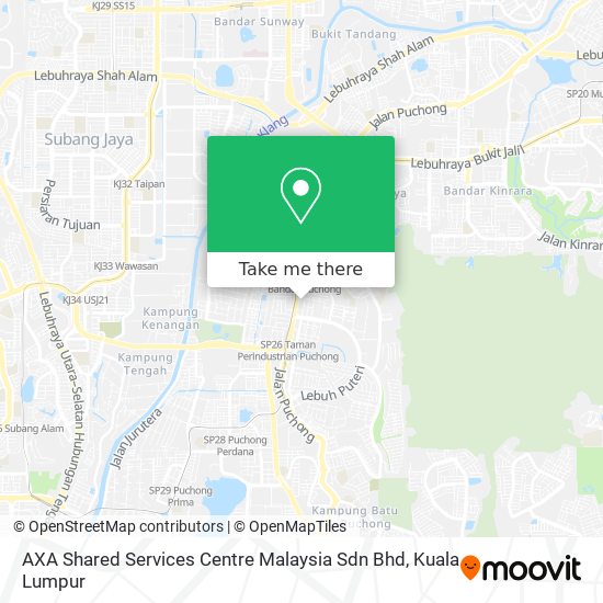 Peta AXA Shared Services Centre Malaysia Sdn Bhd