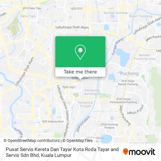 Peta Pusat Servis Kereta Dan Tayar Kota Roda Tayar and Servis Sdn Bhd