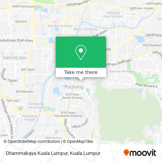 Dhammakaya Kuala Lumpur map