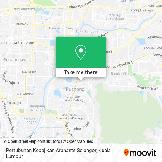 Peta Pertubuhan Kebajikan Arahants Selangor