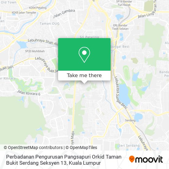 Peta Perbadanan Pengurusan Pangsapuri Orkid Taman Bukit Serdang Seksyen 13