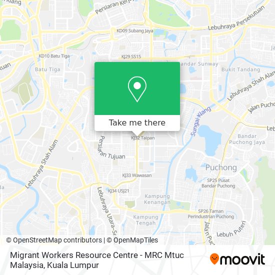 Peta Migrant Workers Resource Centre - MRC Mtuc Malaysia