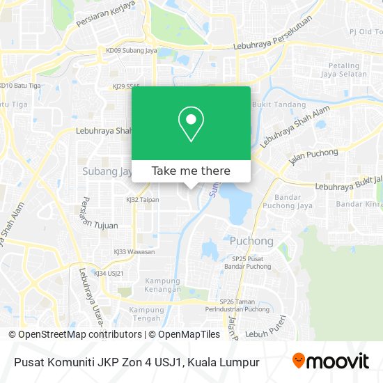 Pusat Komuniti JKP Zon 4 USJ1 map