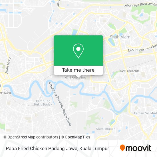 Peta Papa Fried Chicken Padang Jawa