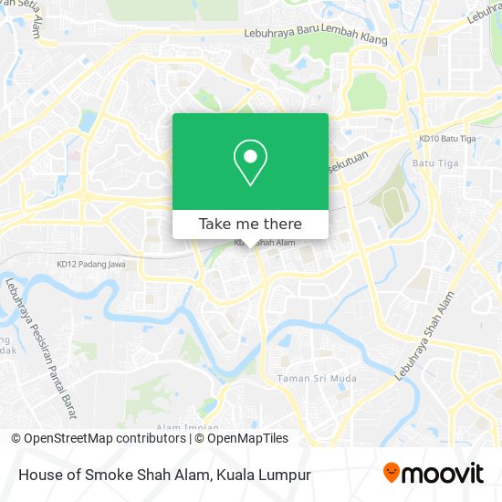 Peta House of Smoke Shah Alam