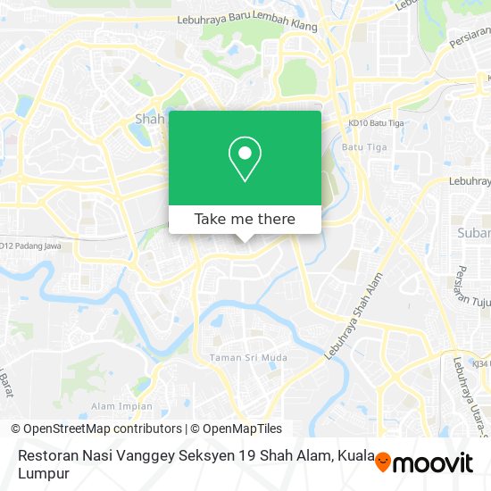 Peta Restoran Nasi Vanggey Seksyen 19 Shah Alam