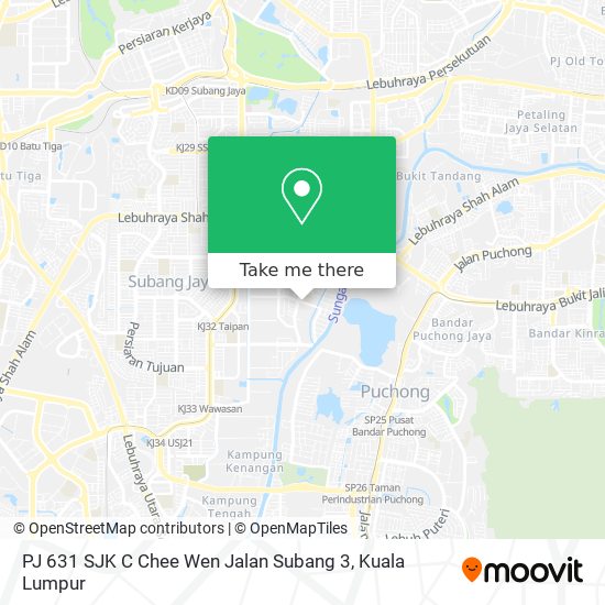 PJ 631 SJK C Chee Wen Jalan Subang 3 map