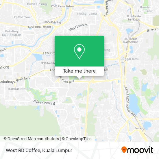 West RD Coffee map