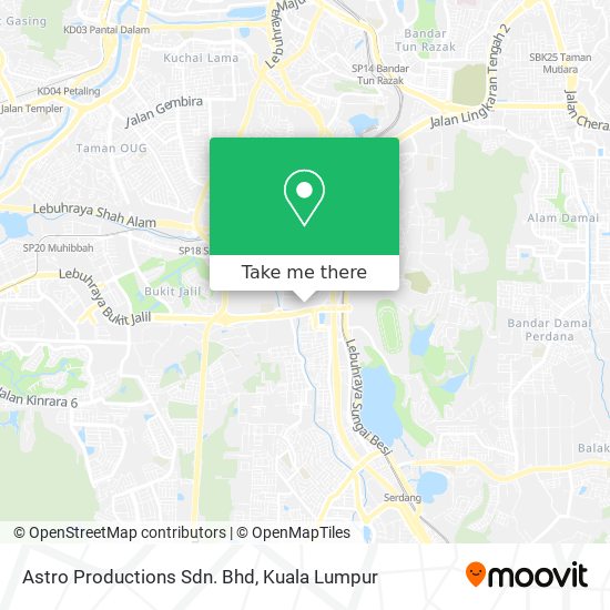Astro Productions Sdn. Bhd map