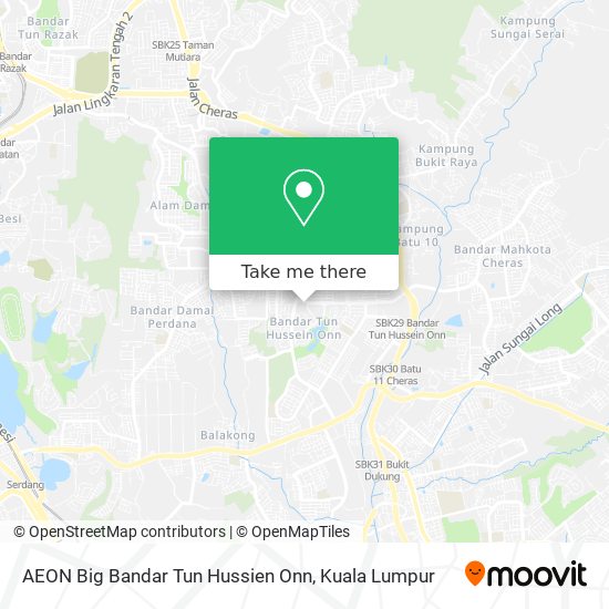 Peta AEON Big Bandar Tun Hussien Onn