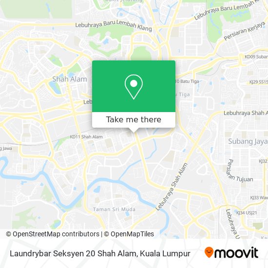 Peta Laundrybar Seksyen 20 Shah Alam