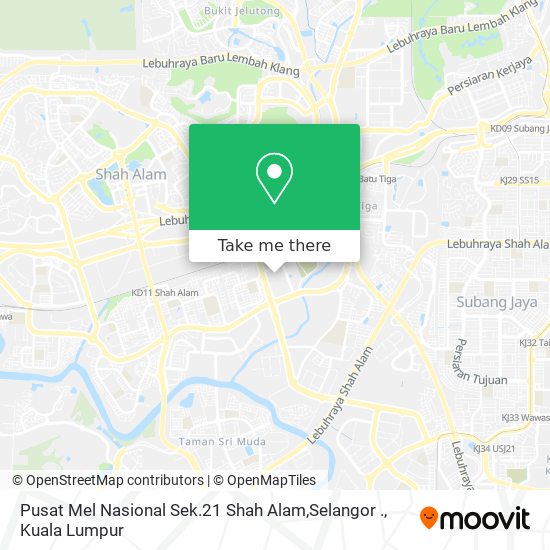 Peta Pusat Mel Nasional Sek.21 Shah Alam,Selangor .