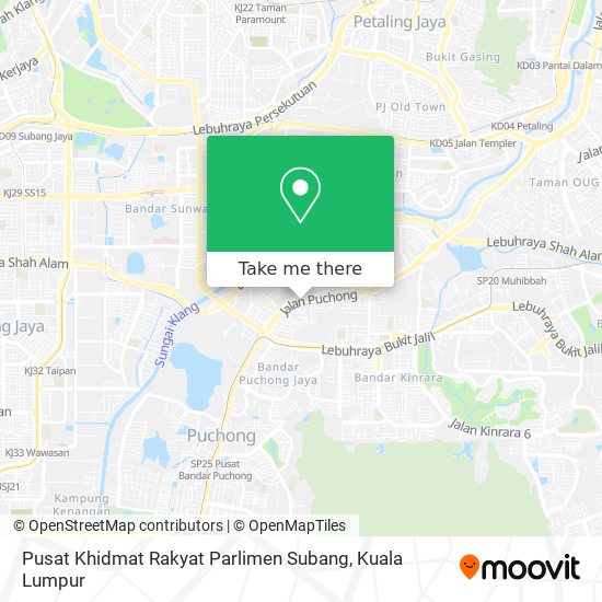 Peta Pusat Khidmat Rakyat Parlimen Subang