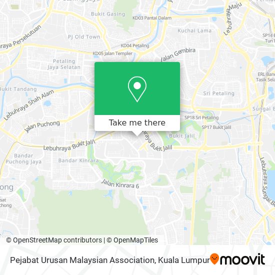 Pejabat Urusan Malaysian Association map