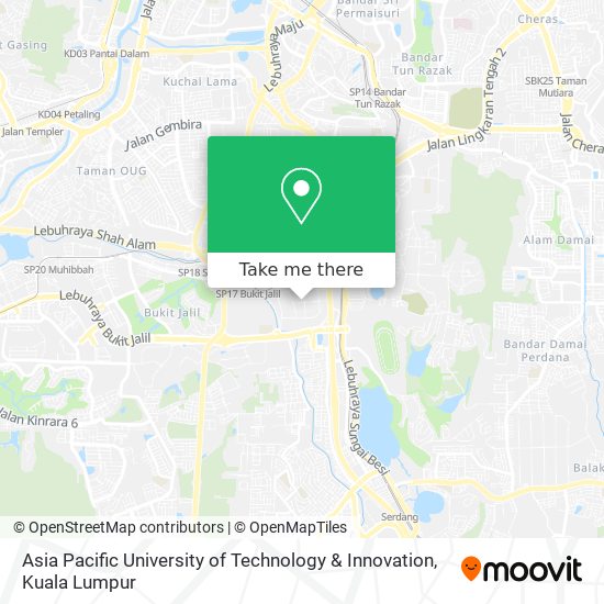 Asia Pacific University of Technology & Innovation map