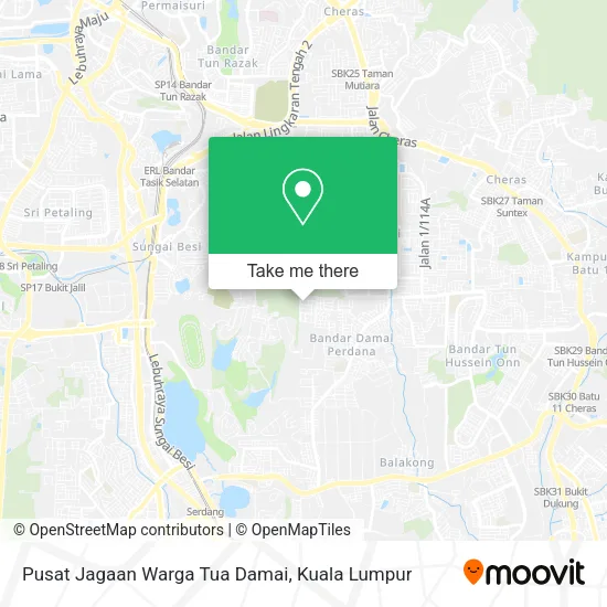 Pusat Jagaan Warga Tua Damai map