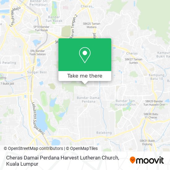 Cheras Damai Perdana Harvest Lutheran Church map