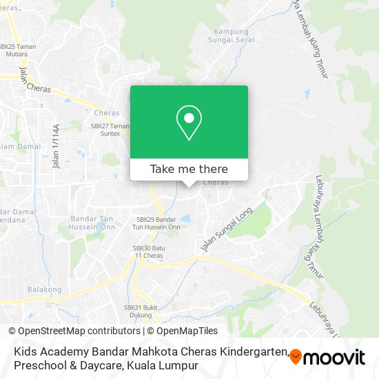 Kids Academy Bandar Mahkota Cheras Kindergarten, Preschool & Daycare map