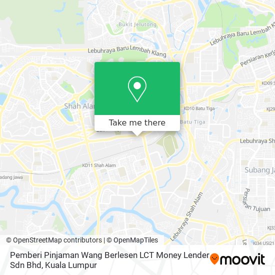 Peta Pemberi Pinjaman Wang Berlesen LCT Money Lender Sdn Bhd
