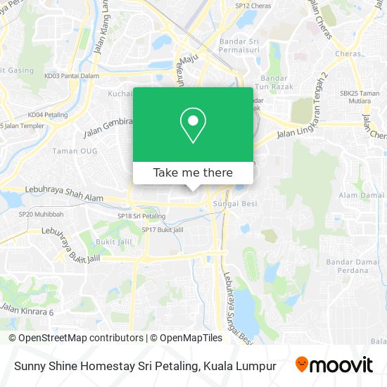 Sunny Shine Homestay Sri Petaling map