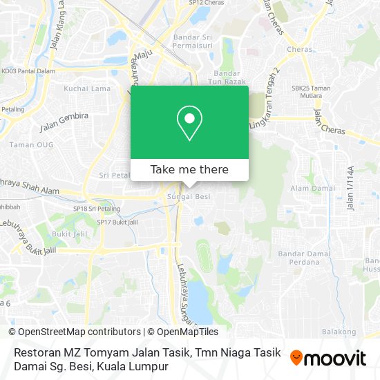 Restoran MZ Tomyam Jalan Tasik, Tmn Niaga Tasik Damai Sg. Besi map