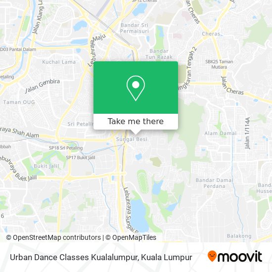 Peta Urban Dance Classes Kualalumpur