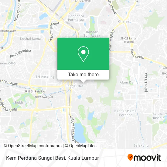 Kem Perdana Sungai Besi map