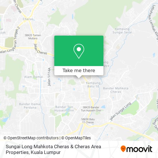 Sungai Long Mahkota Cheras & Cheras Area Properties map