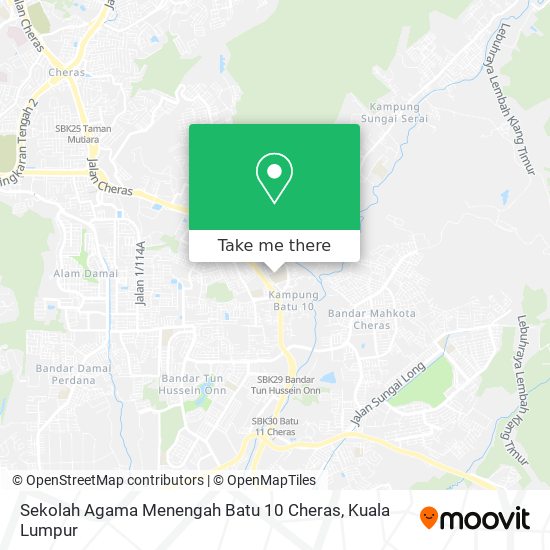 Peta Sekolah Agama Menengah Batu 10 Cheras