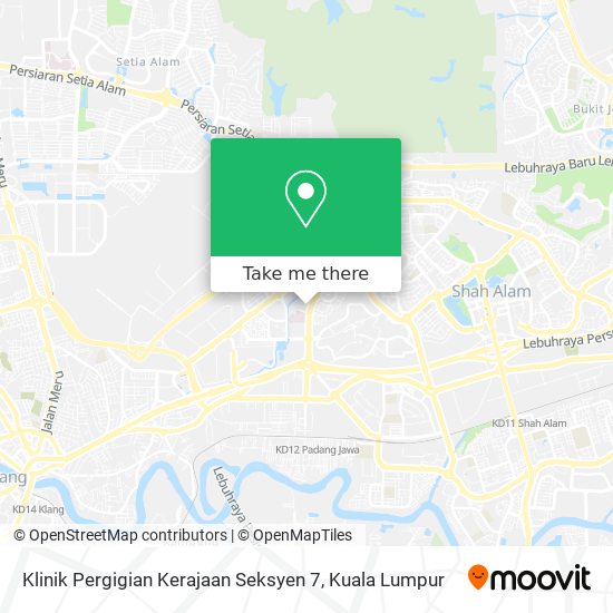 Peta Klinik Pergigian Kerajaan Seksyen 7