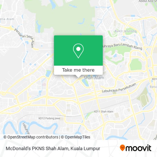 Peta McDonald's PKNS Shah Alam