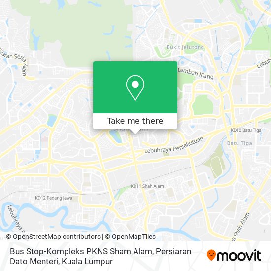 Peta Bus Stop-Kompleks PKNS Sham Alam, Persiaran Dato Menteri