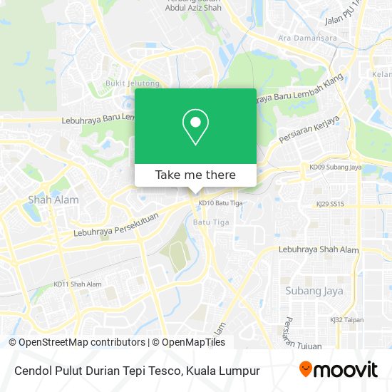 Cendol Pulut Durian Tepi Tesco map