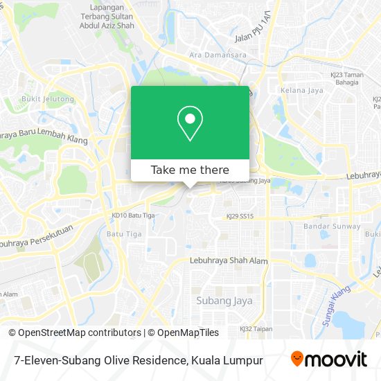 Peta 7-Eleven-Subang Olive Residence