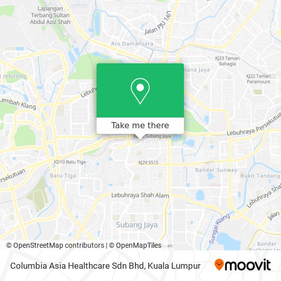 Peta Columbia Asia Healthcare Sdn Bhd