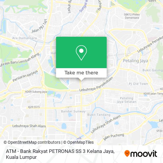ATM - Bank Rakyat PETRONAS SS 3 Kelana Jaya map