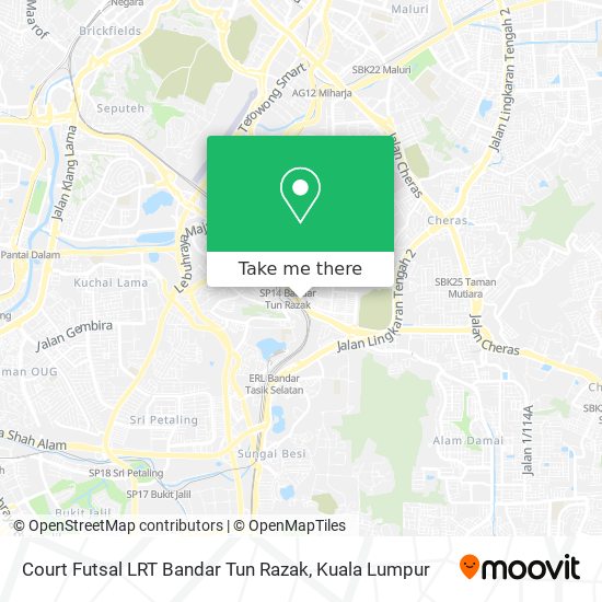 Court Futsal LRT Bandar Tun Razak map