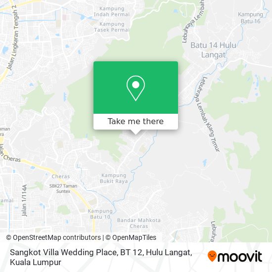 Sangkot Villa Wedding Place, BT 12, Hulu Langat map