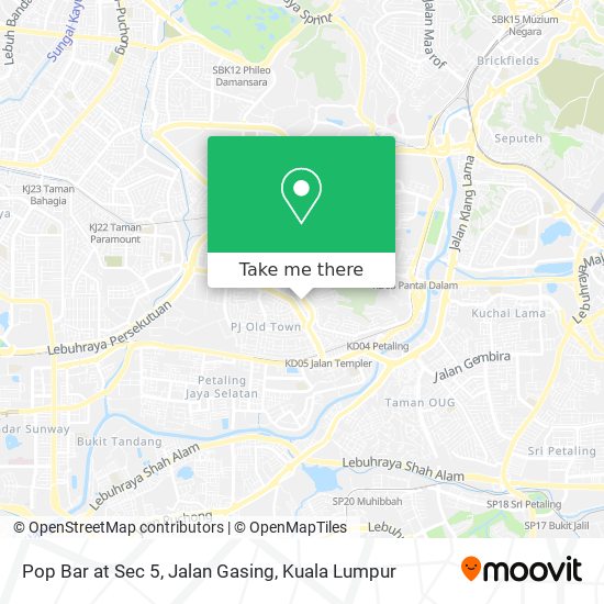 Pop Bar at Sec 5, Jalan Gasing map