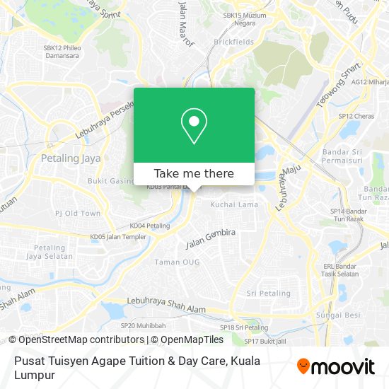 Peta Pusat Tuisyen Agape Tuition & Day Care