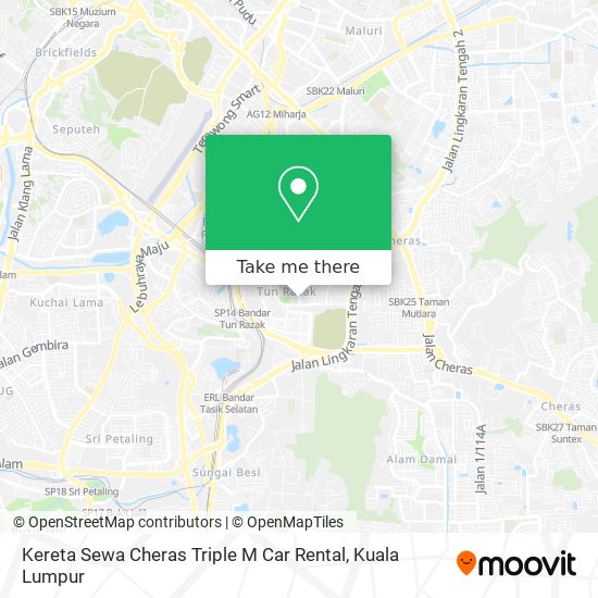 Kereta Sewa Cheras Triple M Car Rental map