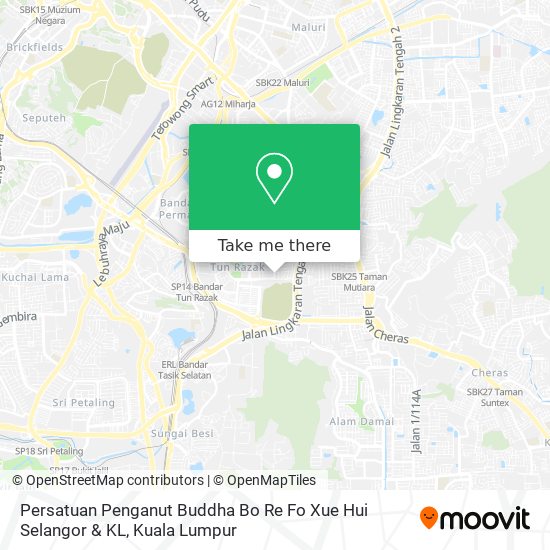 Peta Persatuan Penganut Buddha Bo Re Fo Xue Hui Selangor & KL