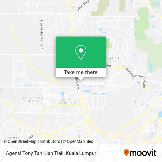 Agensi Tony Tan Kian Tiek map