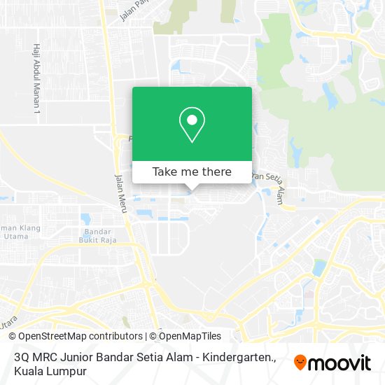 Peta 3Q MRC Junior Bandar Setia Alam - Kindergarten.