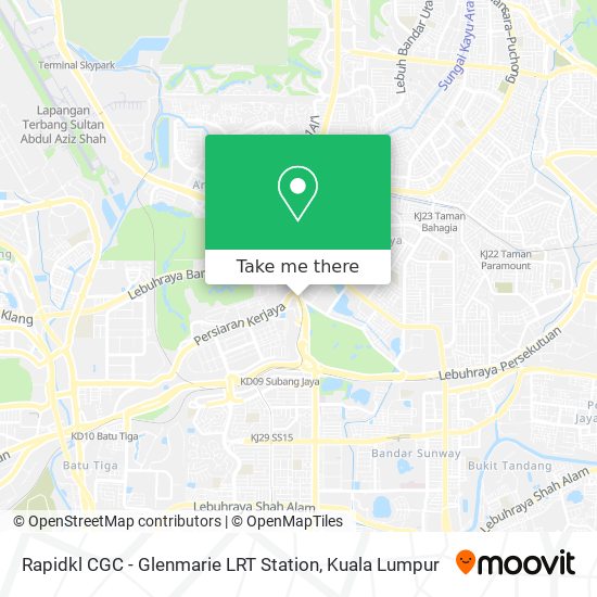 Rapidkl CGC - Glenmarie LRT Station map