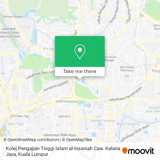 Kolej Pengajian Tinggi Islam al-Insaniah Caw. Kelana Jaya map
