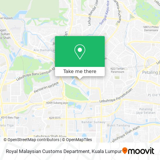 Royal Malaysian Customs Department map