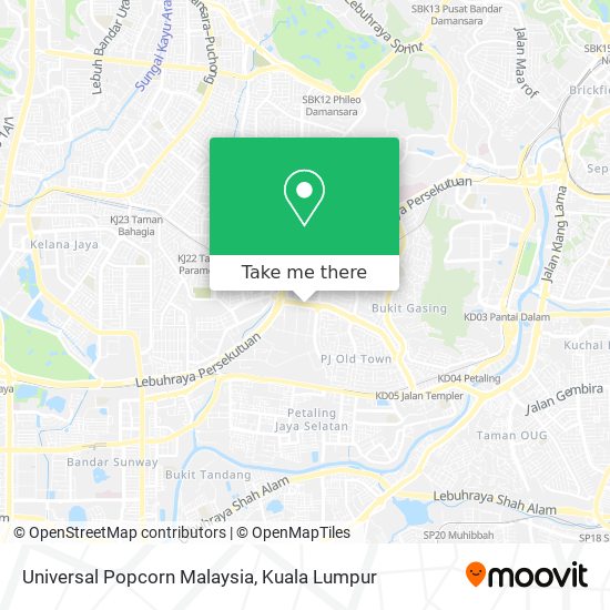 Peta Universal Popcorn Malaysia