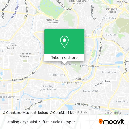 Peta Petaling Jaya Mini Buffet